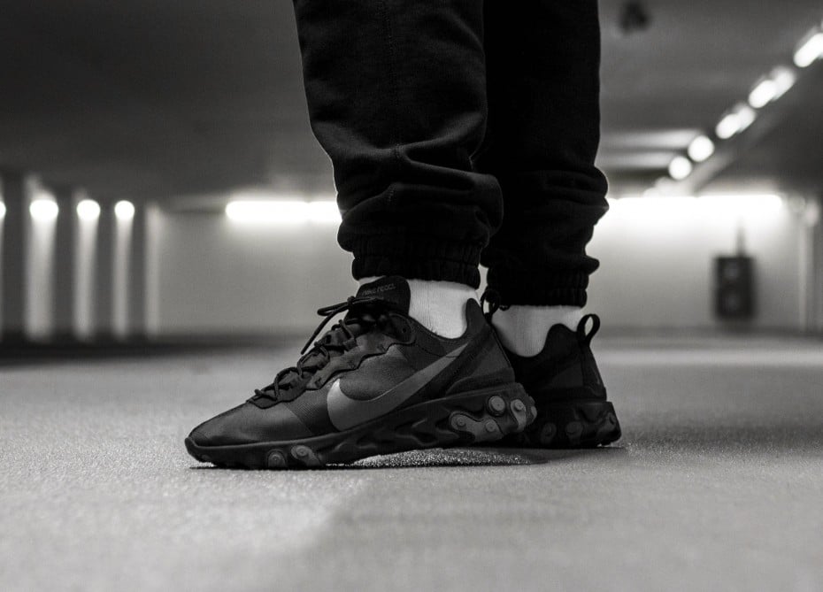 Nike React Element 55 Triple Black